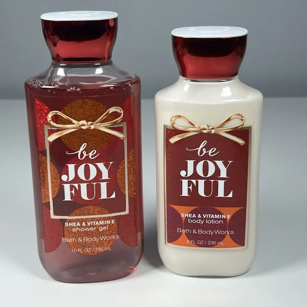 Bath and Body Works Be Joyful 8oz Body Lotion & 10oz Shower Gel.